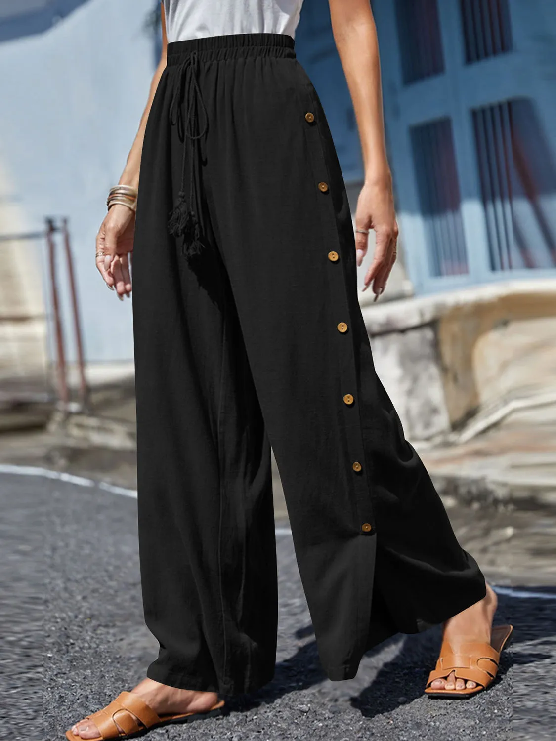 🌟 Full Size Tassel Wide Leg Pants 🌟