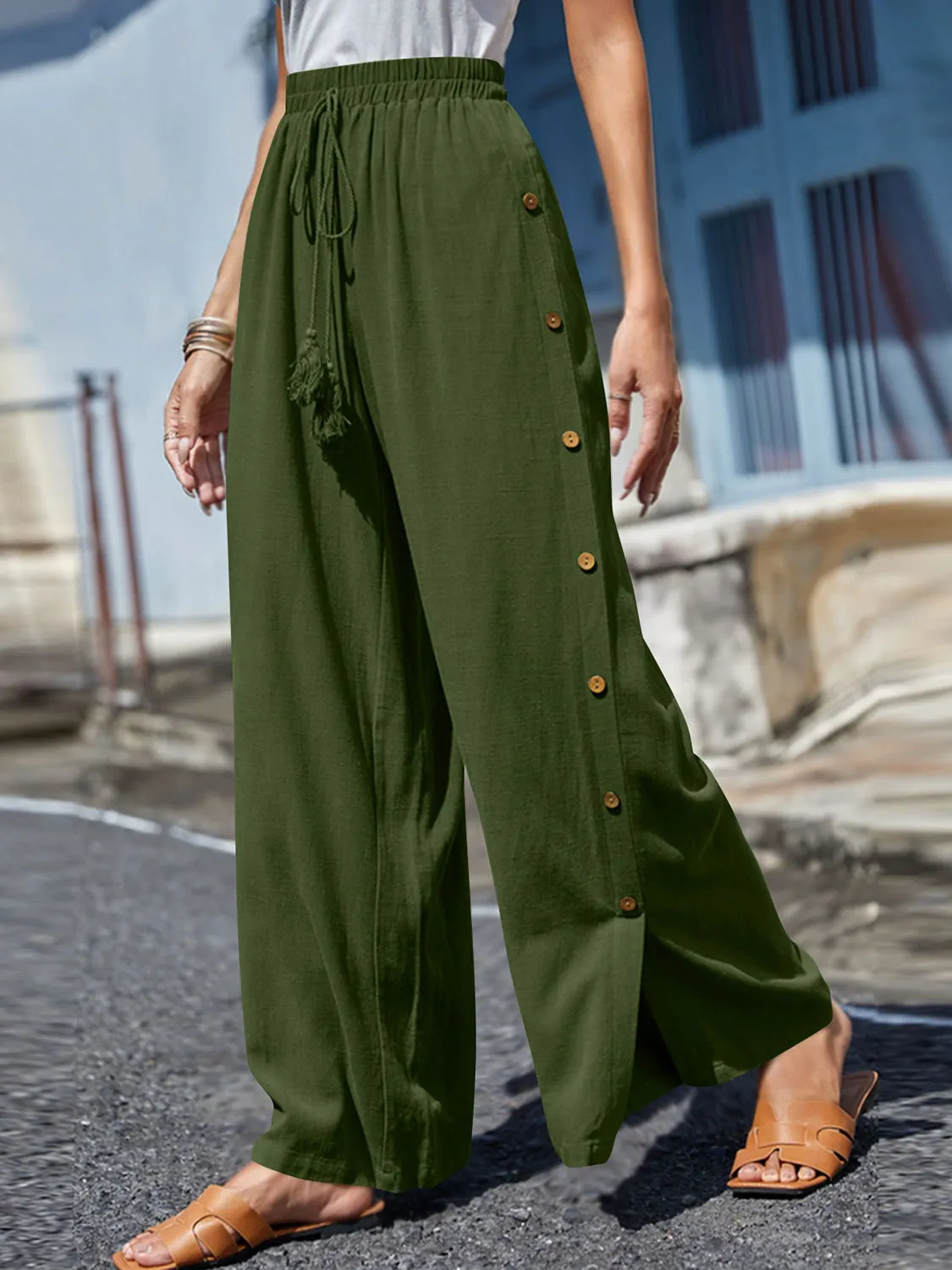 🌟 Full Size Tassel Wide Leg Pants 🌟