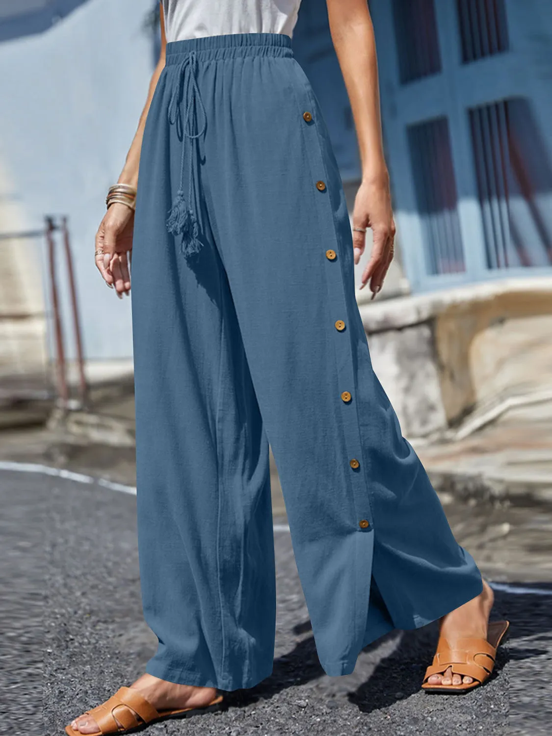 🌟 Full Size Tassel Wide Leg Pants 🌟