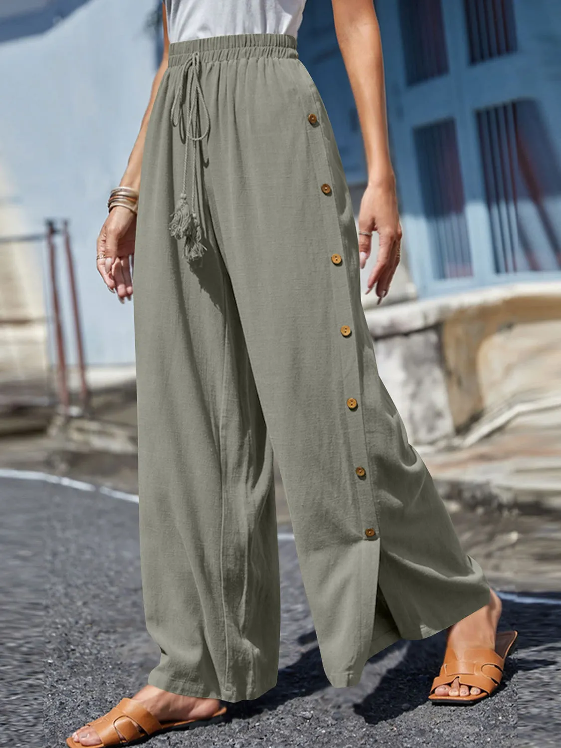 🌟 Full Size Tassel Wide Leg Pants 🌟