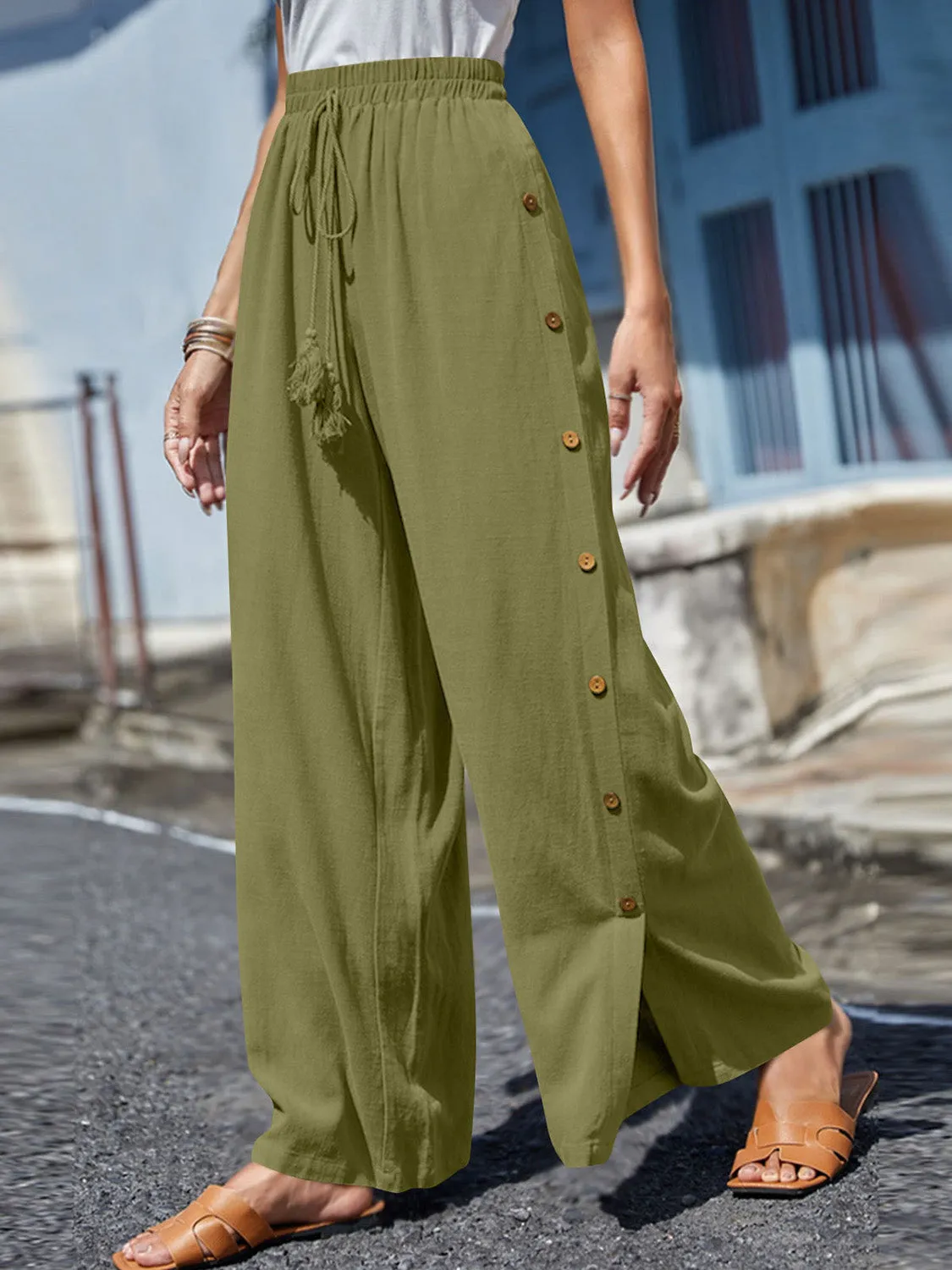 🌟 Full Size Tassel Wide Leg Pants 🌟