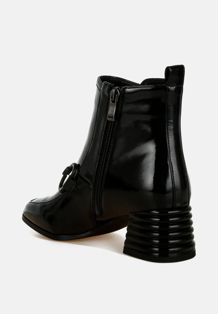 Algol Textured Block Heel Ankle Boots