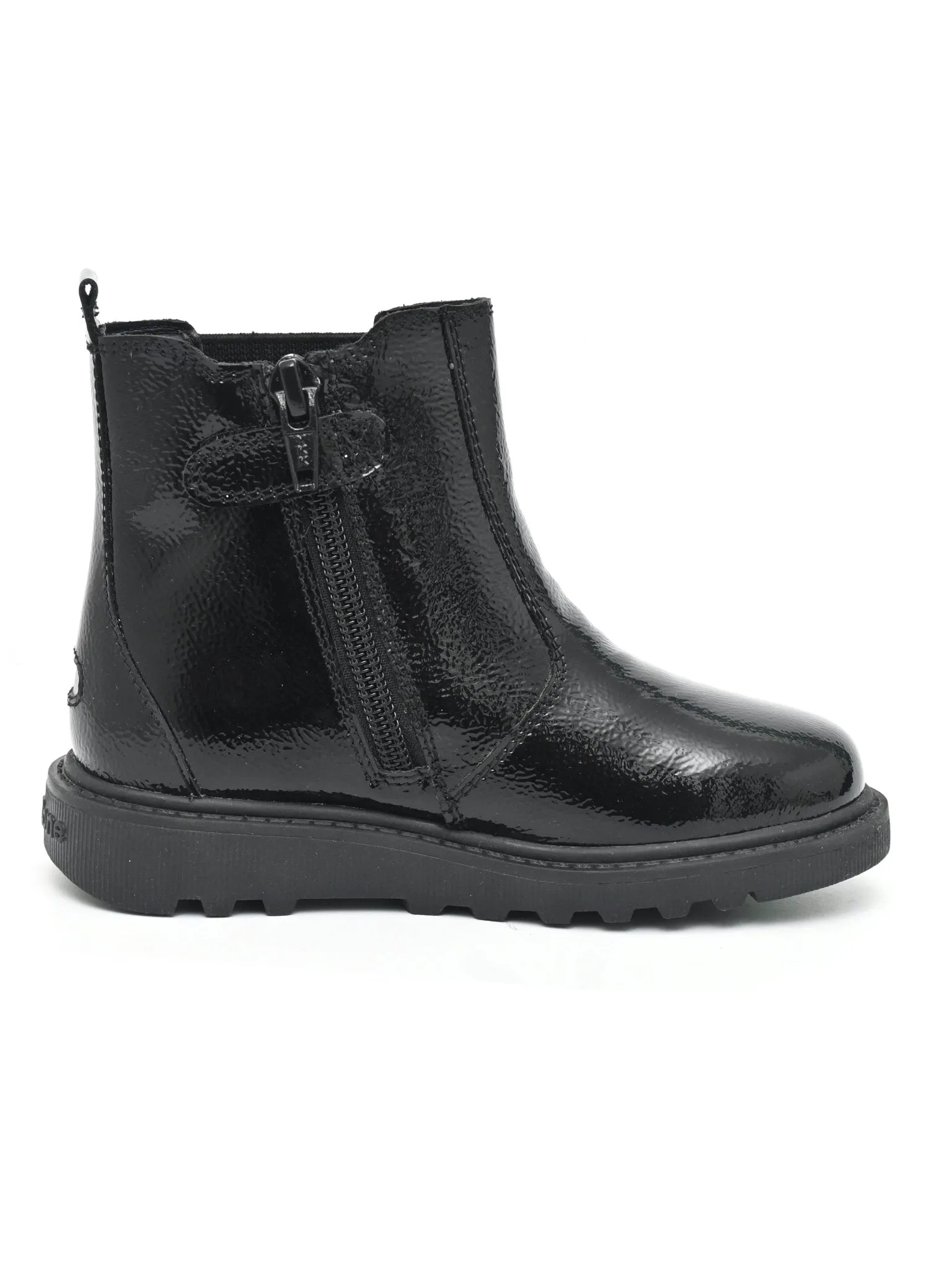 AMARA - Girls' Black Patent Leather Ankle Boots