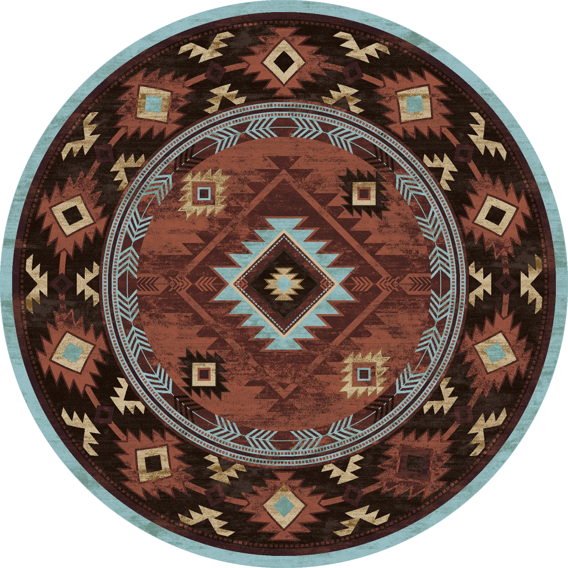 Aztec Whiskey River Rugs in Rust