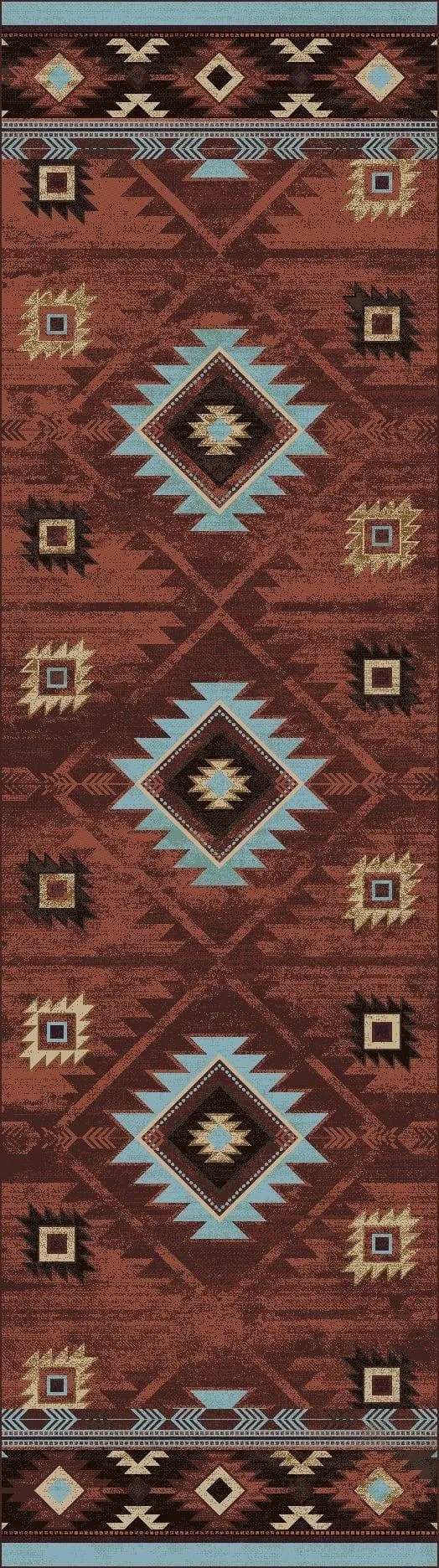 Aztec Whiskey River Rugs in Rust