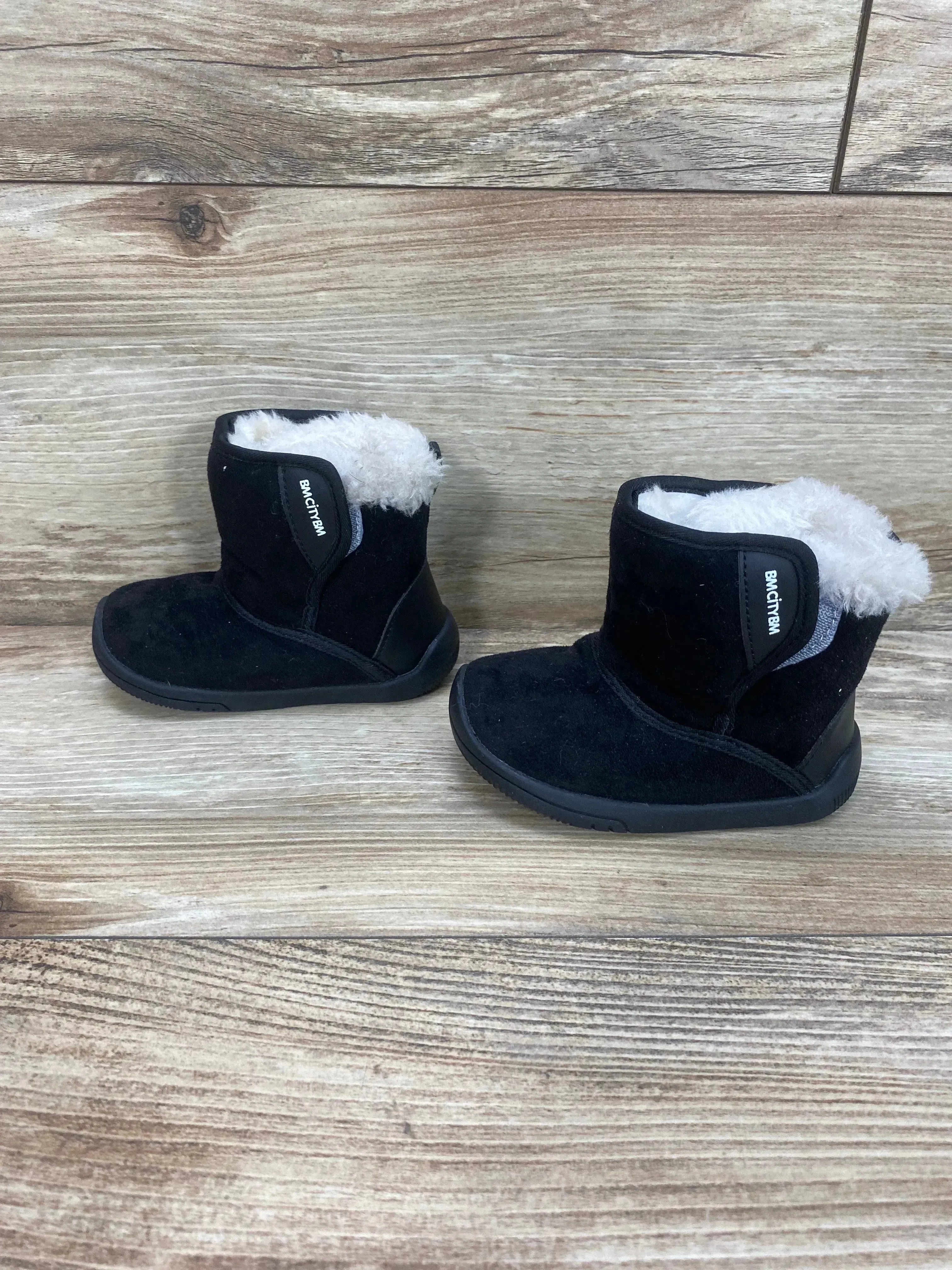 BMCiTYBM Winter Fur Lined Baby Snow Boots Black Sz 7c