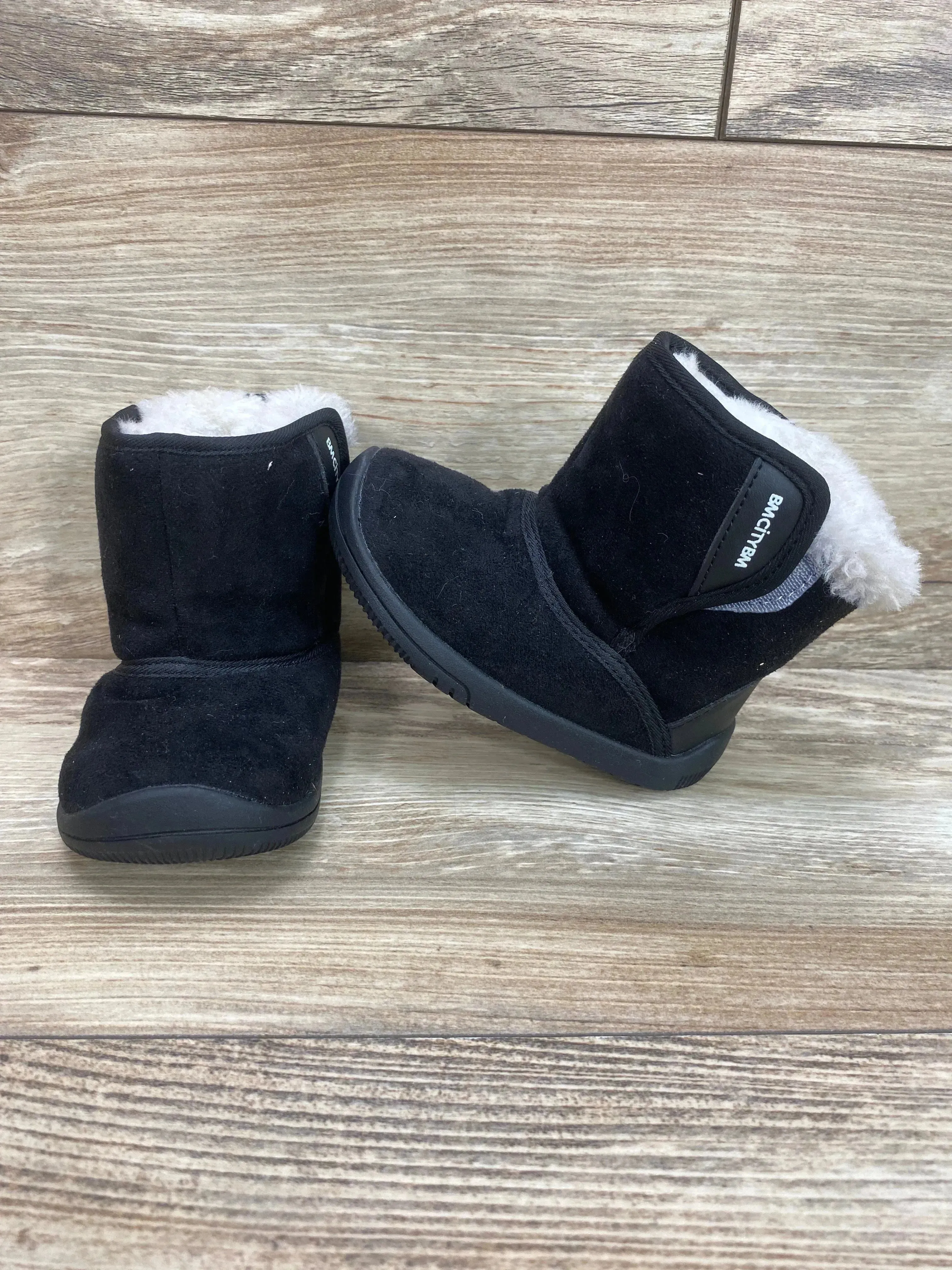 BMCiTYBM Winter Fur Lined Baby Snow Boots Black Sz 7c