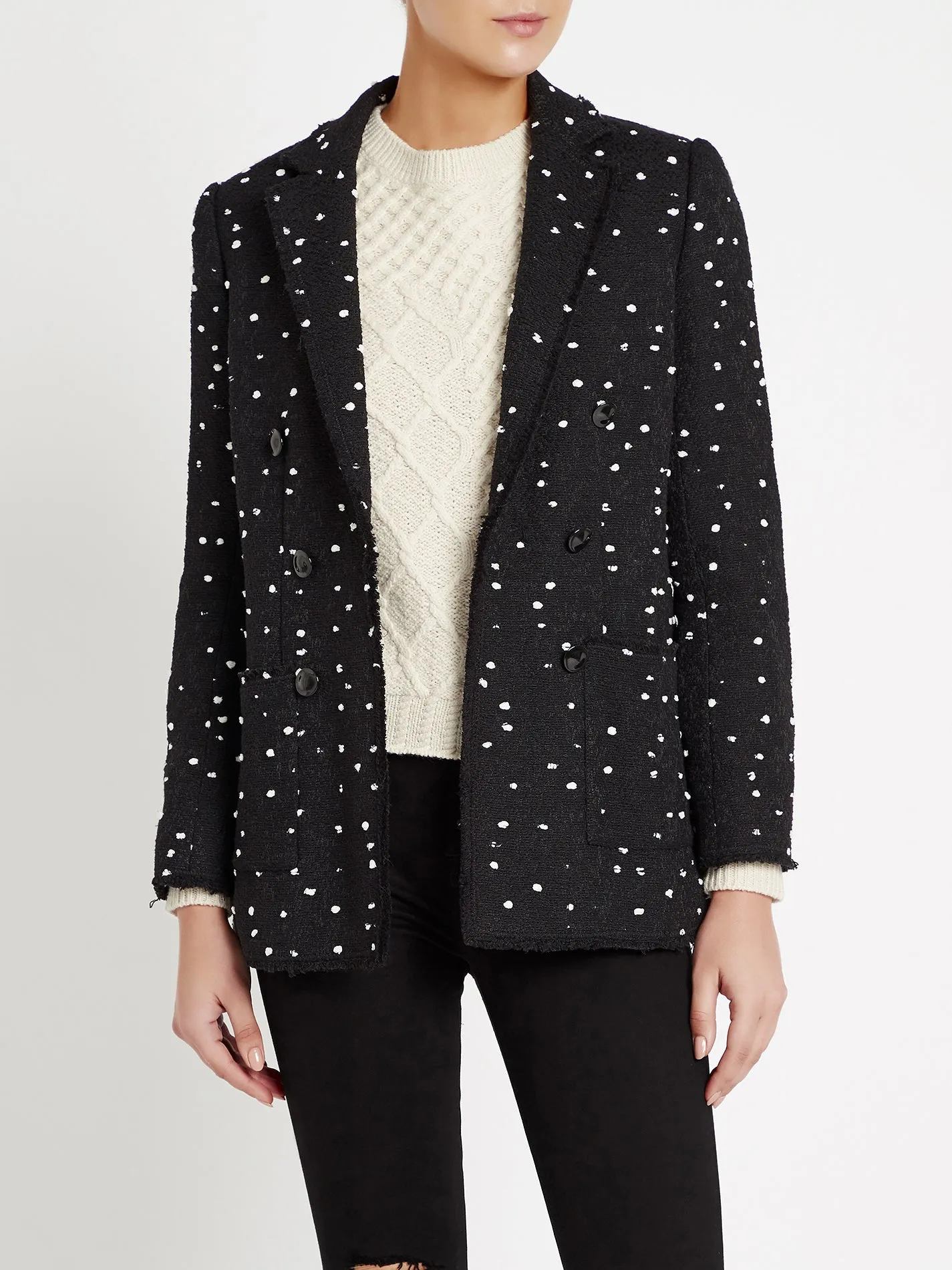 Boucle Dot Tweed Blazer