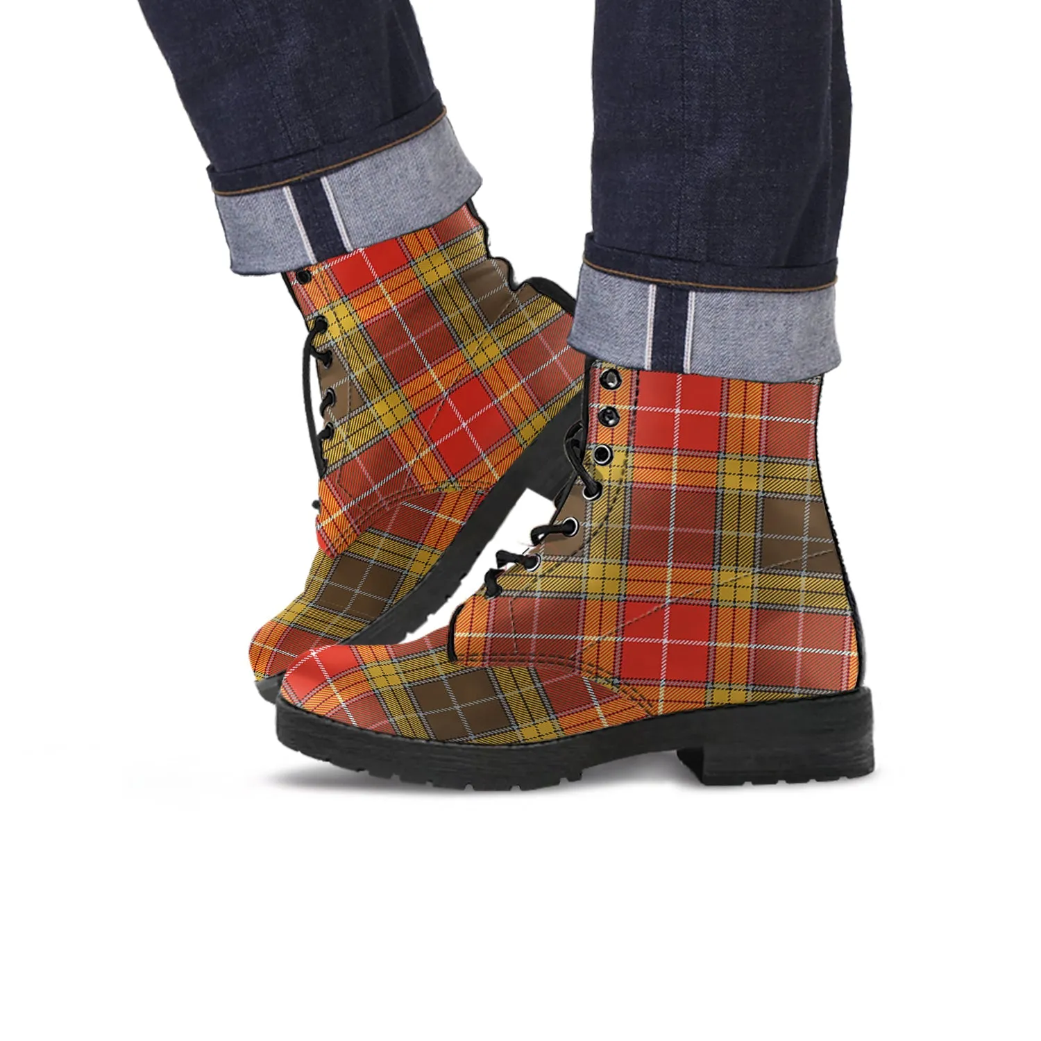 Buchanan Old Set Weathered Tartan Leather Boots