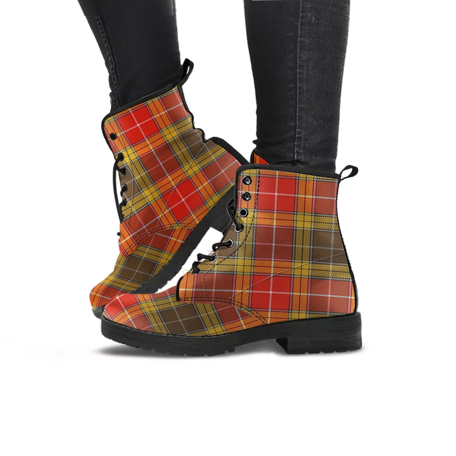 Buchanan Old Set Weathered Tartan Leather Boots