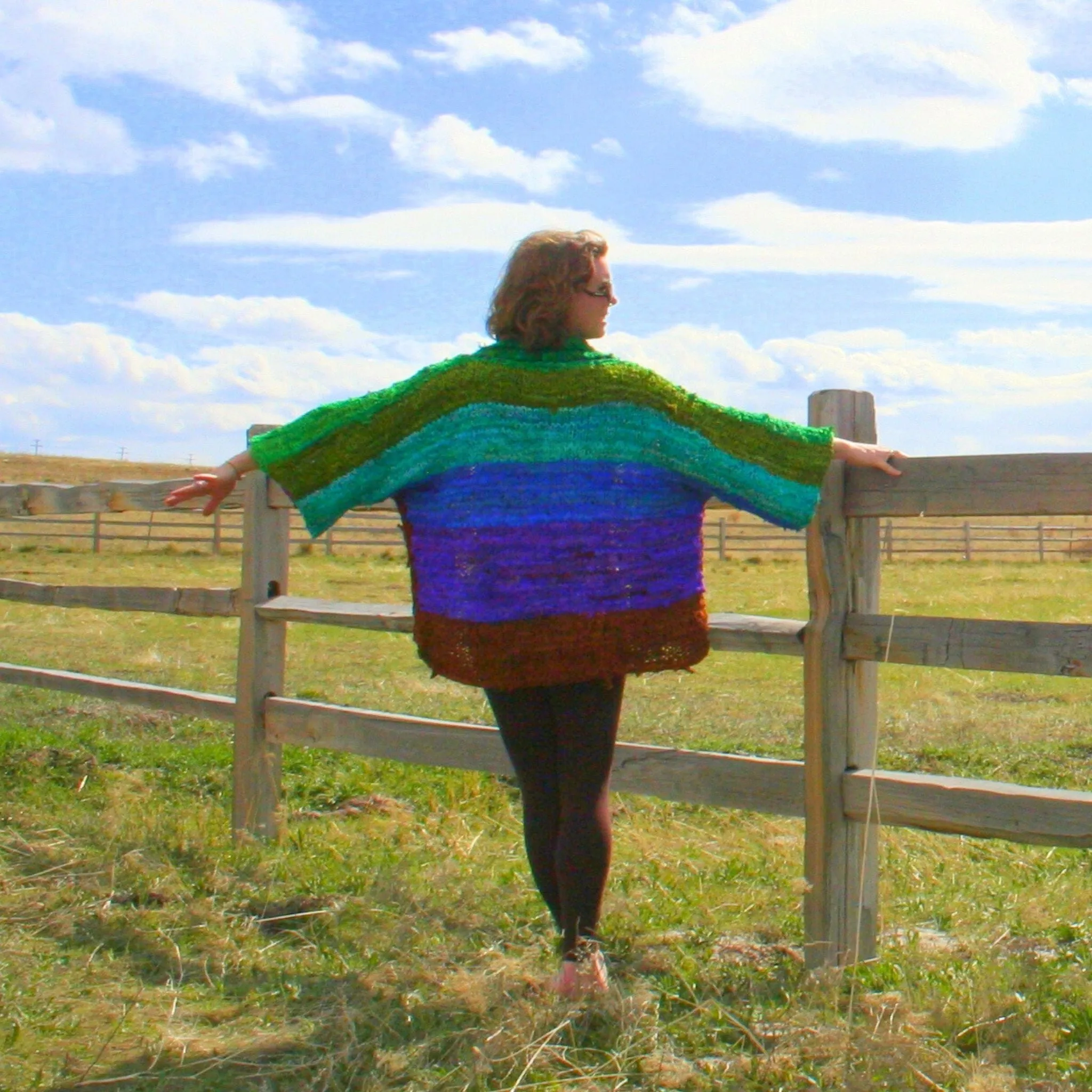 Chi Rainbow Ribbon Jacket - Crochet Pattern