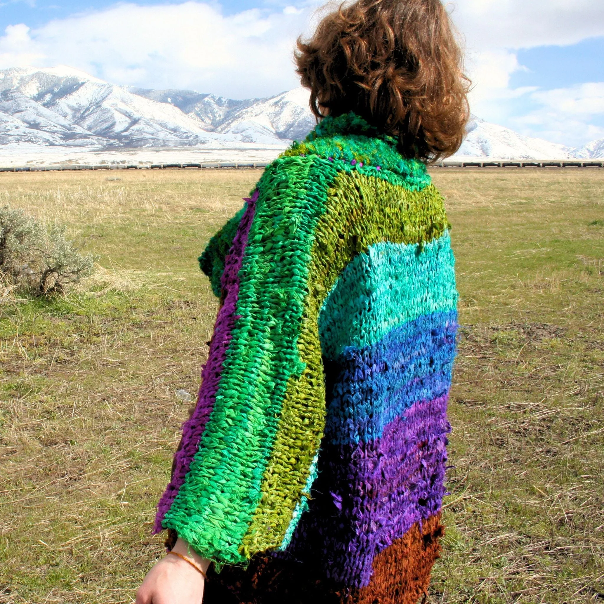 Chi Rainbow Ribbon Jacket - Crochet Pattern