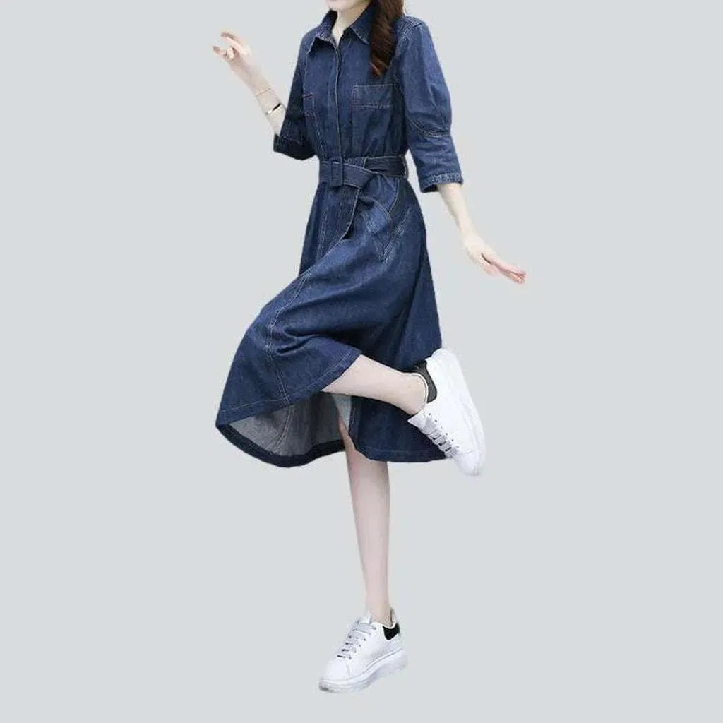 Classic medium wash denim dress