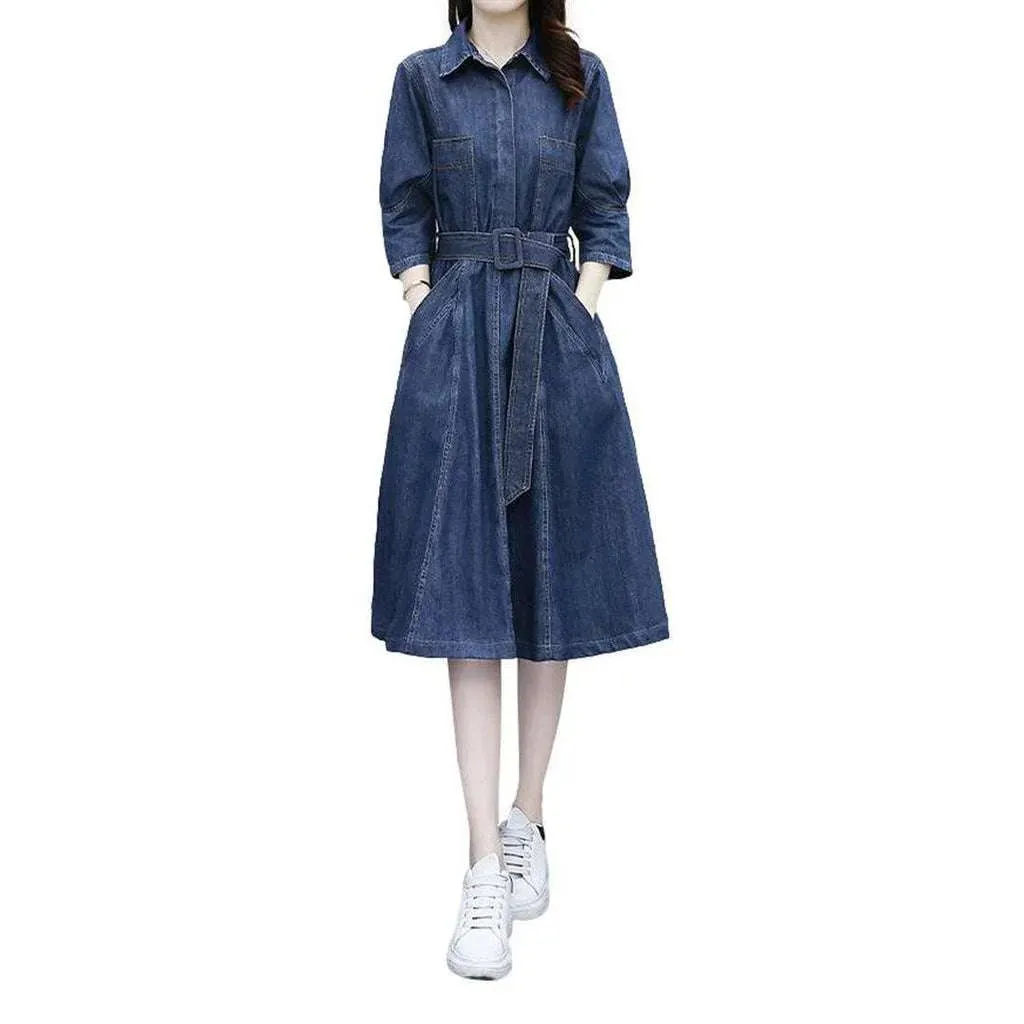 Classic medium wash denim dress