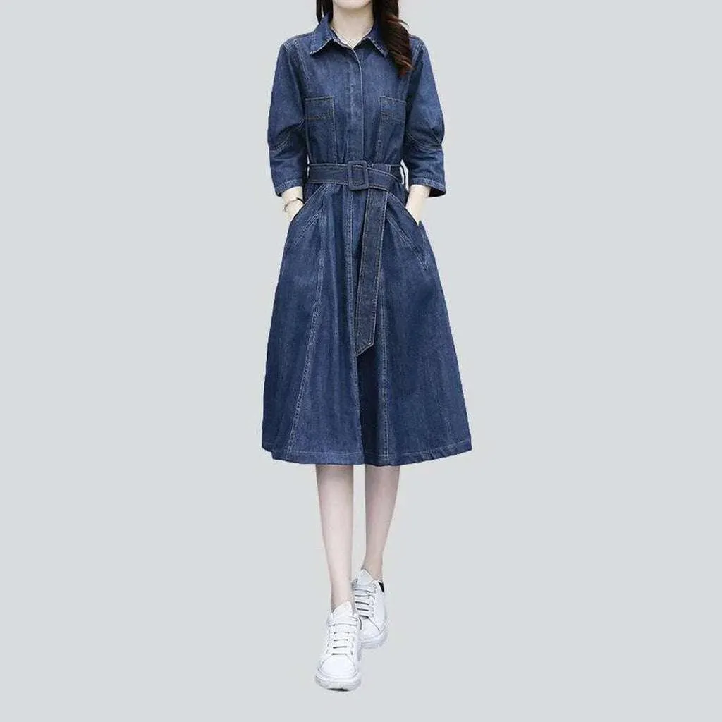 Classic medium wash denim dress