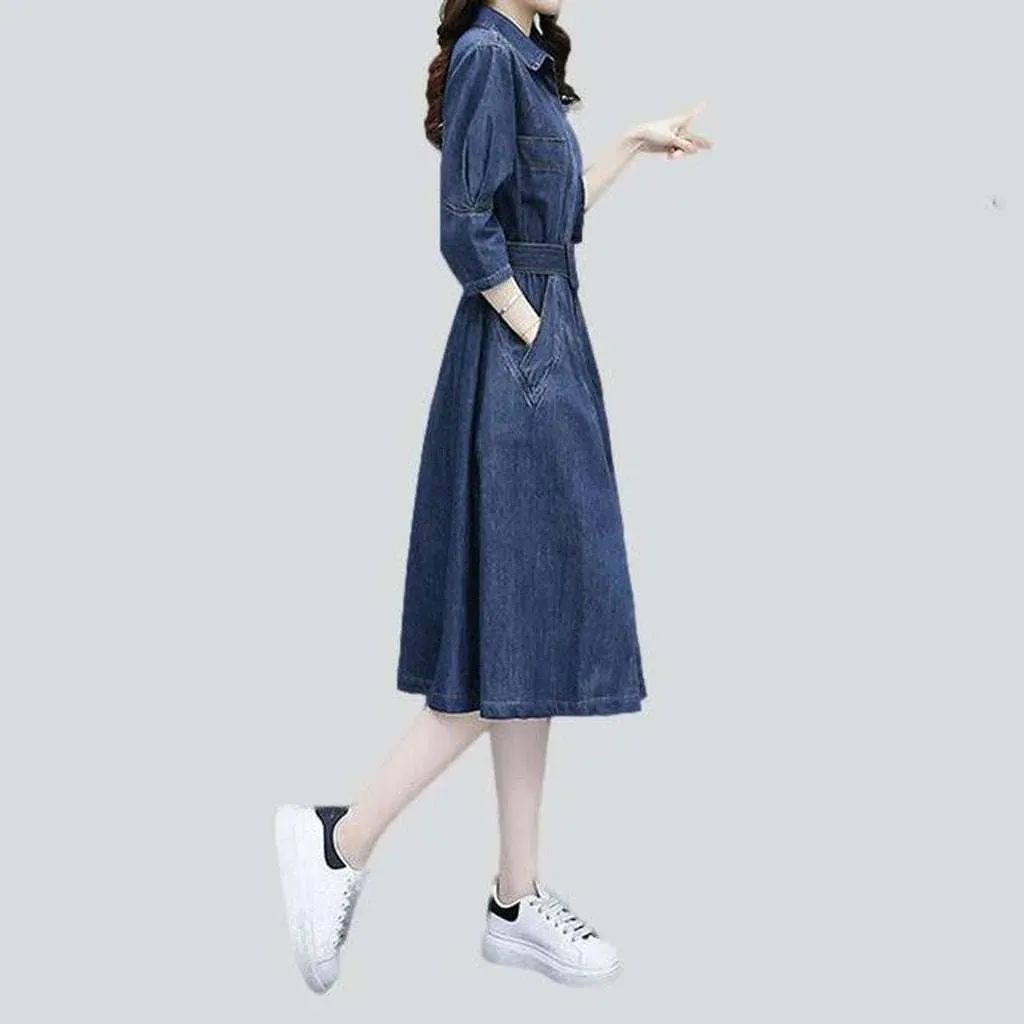 Classic medium wash denim dress