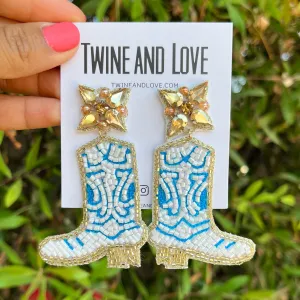 Cowgirl Boots Beaded Earrings