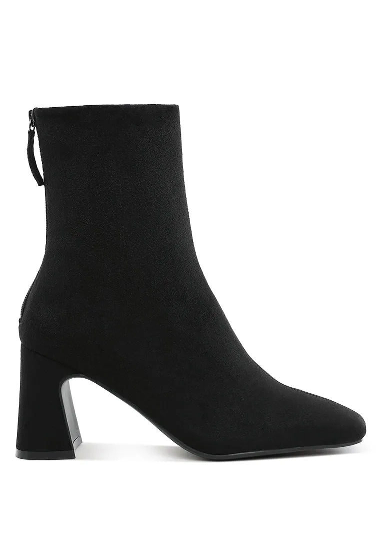 Dimri Square Toe Microfiber Ankle Boots