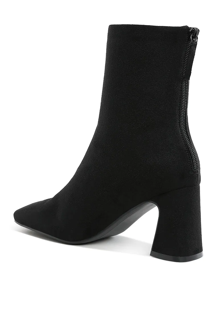 Dimri Square Toe Microfiber Ankle Boots