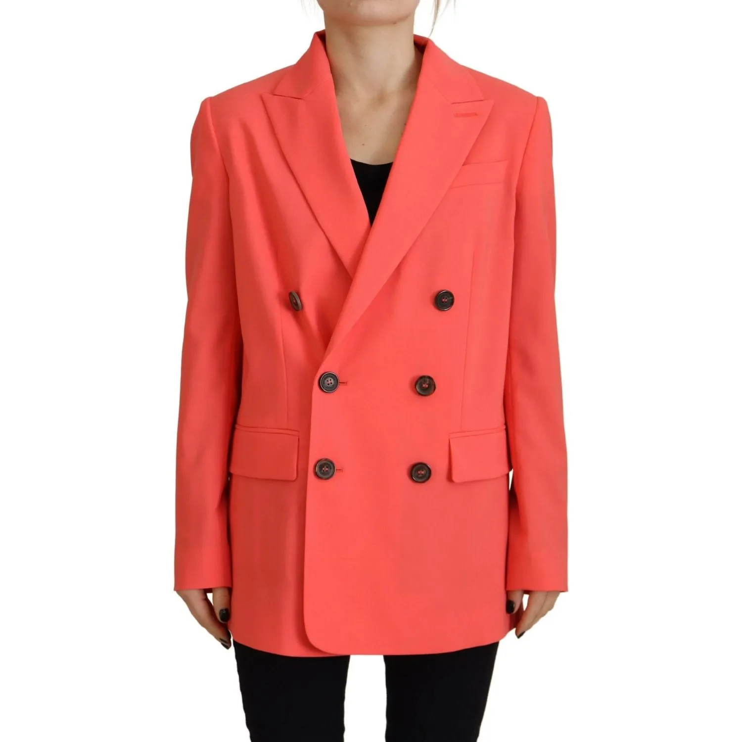 Dsquared² Pink Double Breasted Coat Blazer Jacket