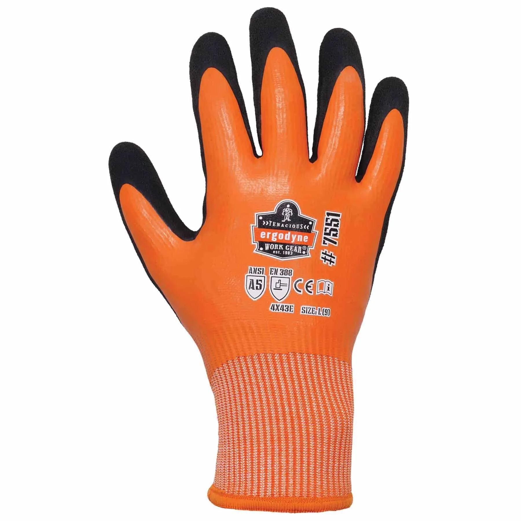 Ergodyne 17674 7551 L Orange ANSI A5 Coated Waterproof CR Gloves