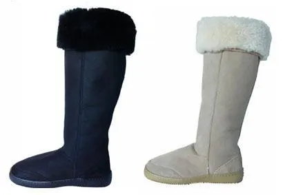 Extra-Tall New Zealand Sheepskin Boots with Wool Trim