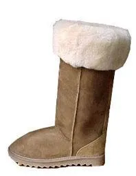 Extra-Tall New Zealand Sheepskin Boots with Wool Trim