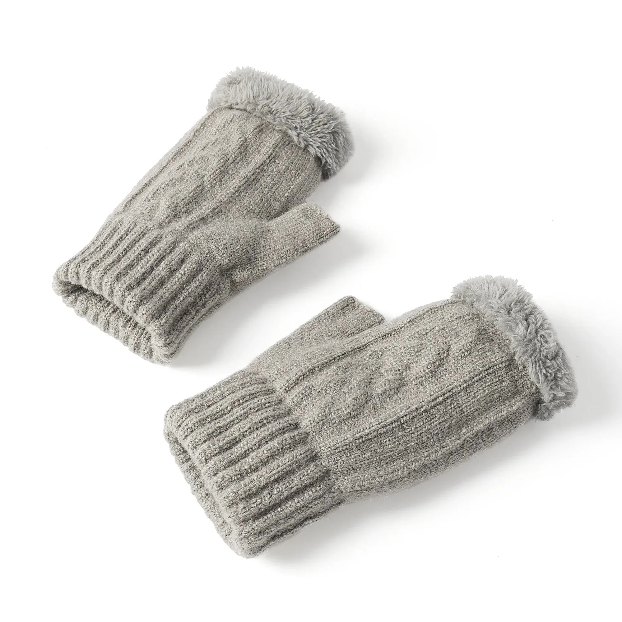 Fingerless Ultra Plush Knit Gloves