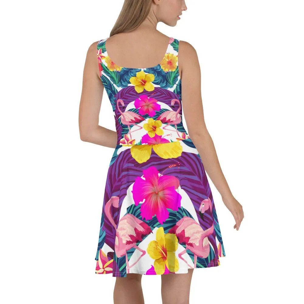 Floral Flamingos Women’s Dress