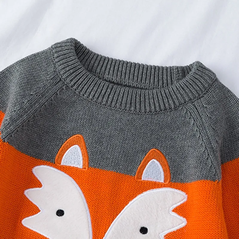 Fox Knitted Lightweight Sweater