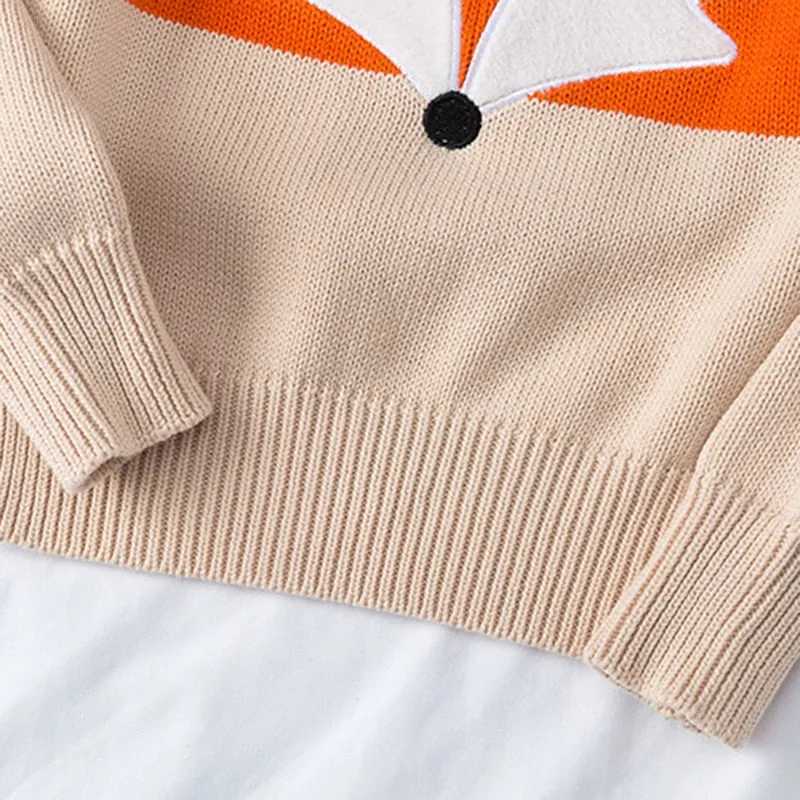 Fox Knitted Lightweight Sweater