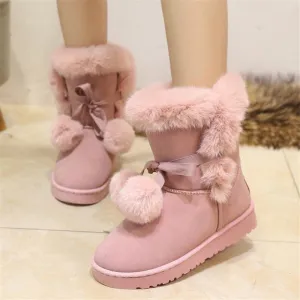 Furry Pink Winter Boots