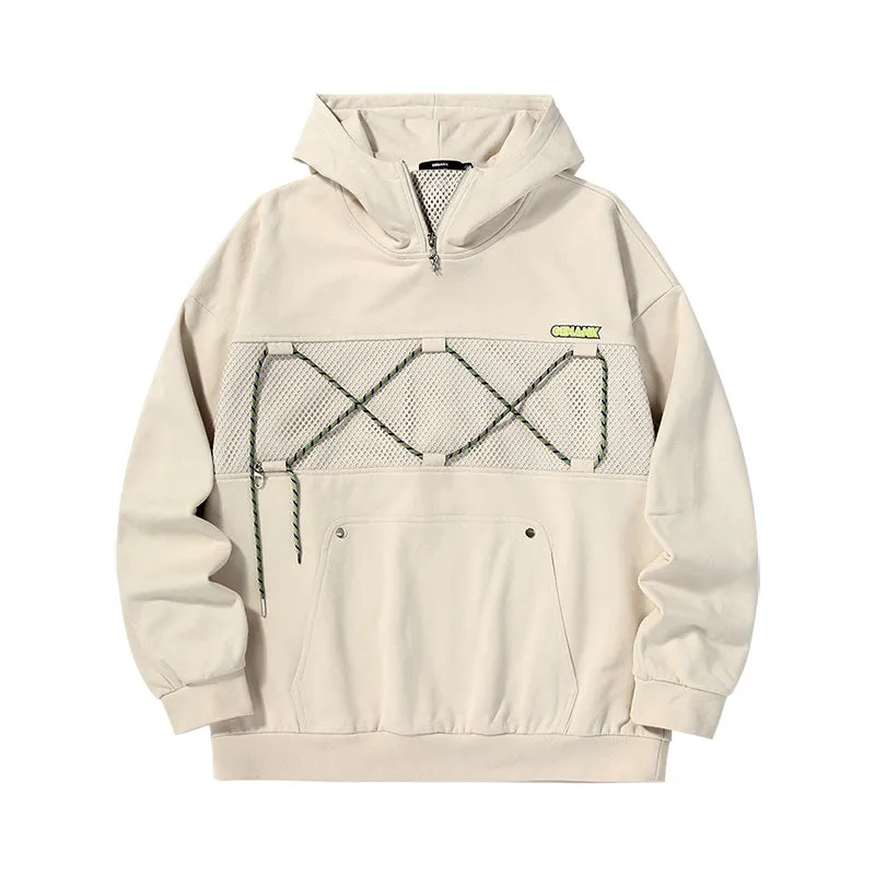 【GENANX2024NEW】Far infrared self-heating constant temperature American outdoor detachable cord mesh patchwork hoodie