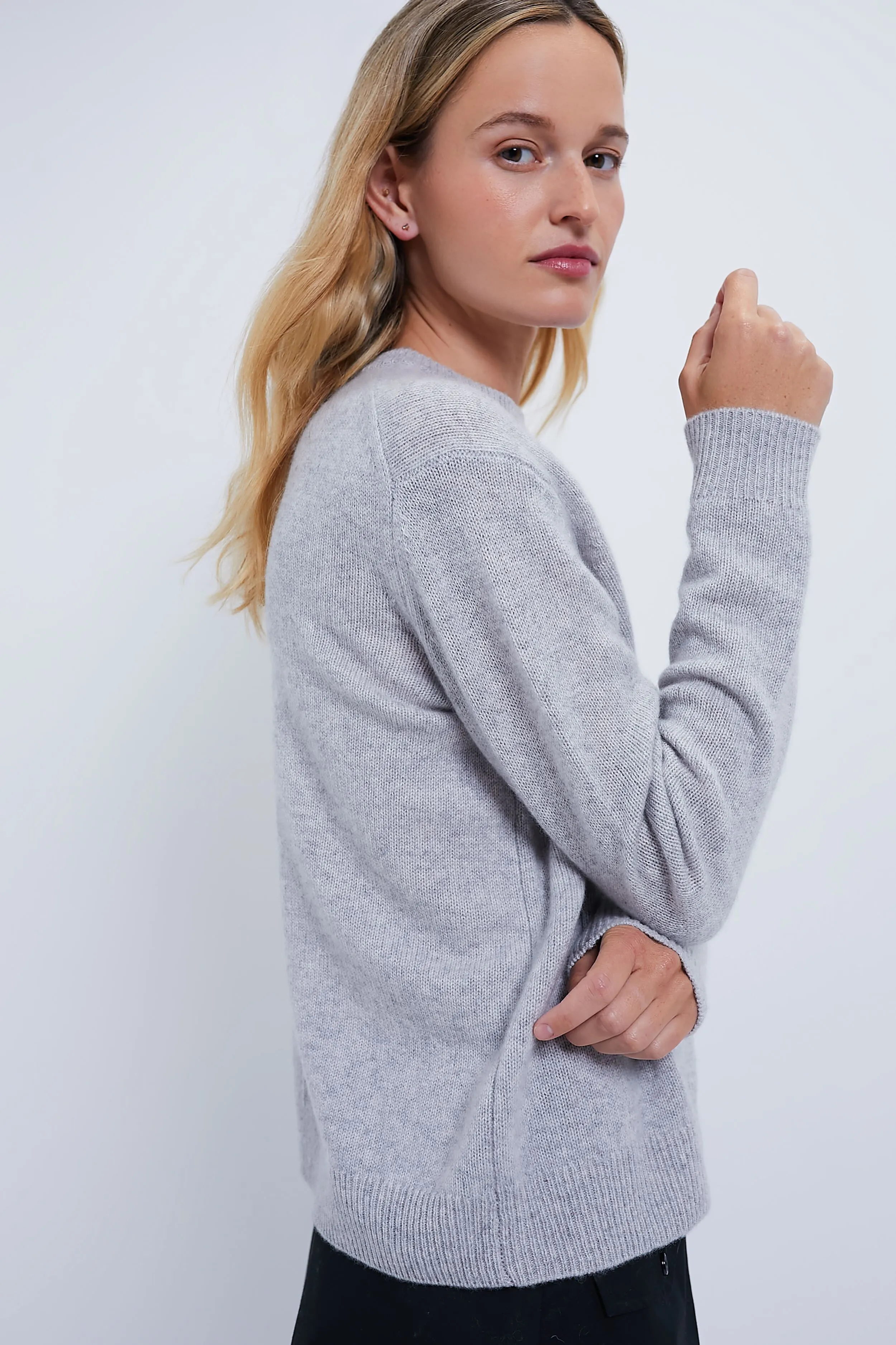 Gray Cashmere Bodie Boyfriend Crewneck