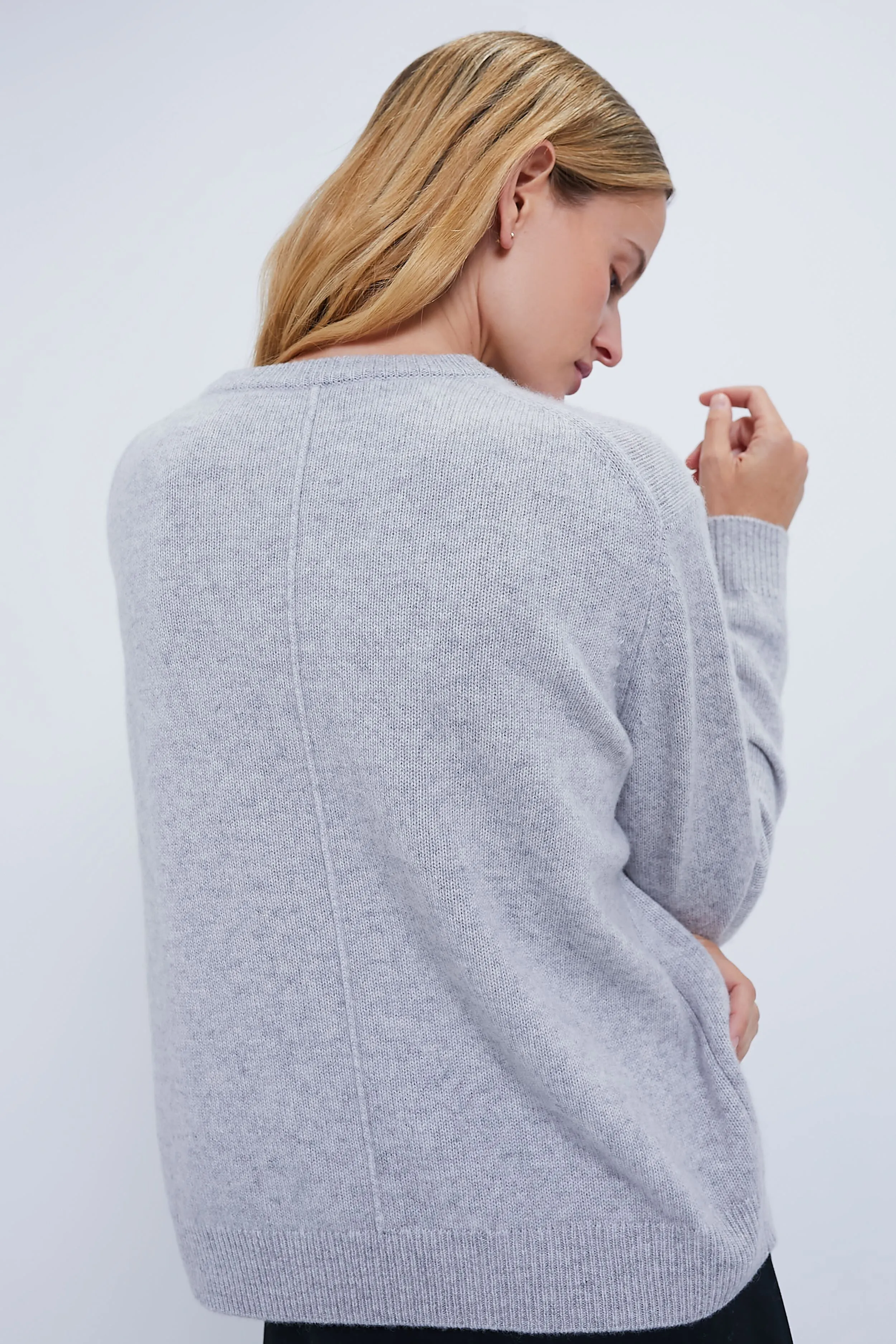 Gray Cashmere Bodie Boyfriend Crewneck