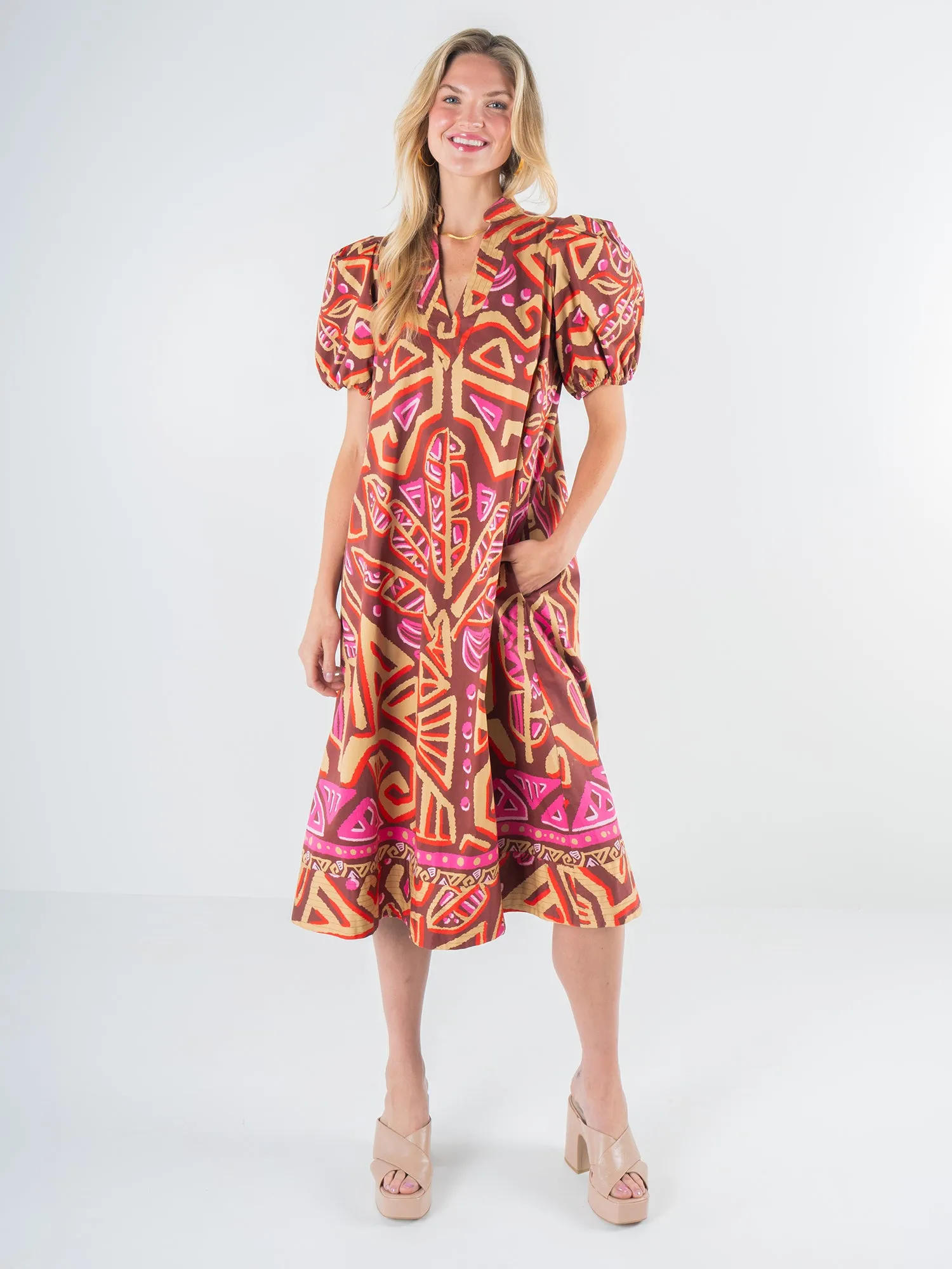 Hampton Dress - Tribal Palm