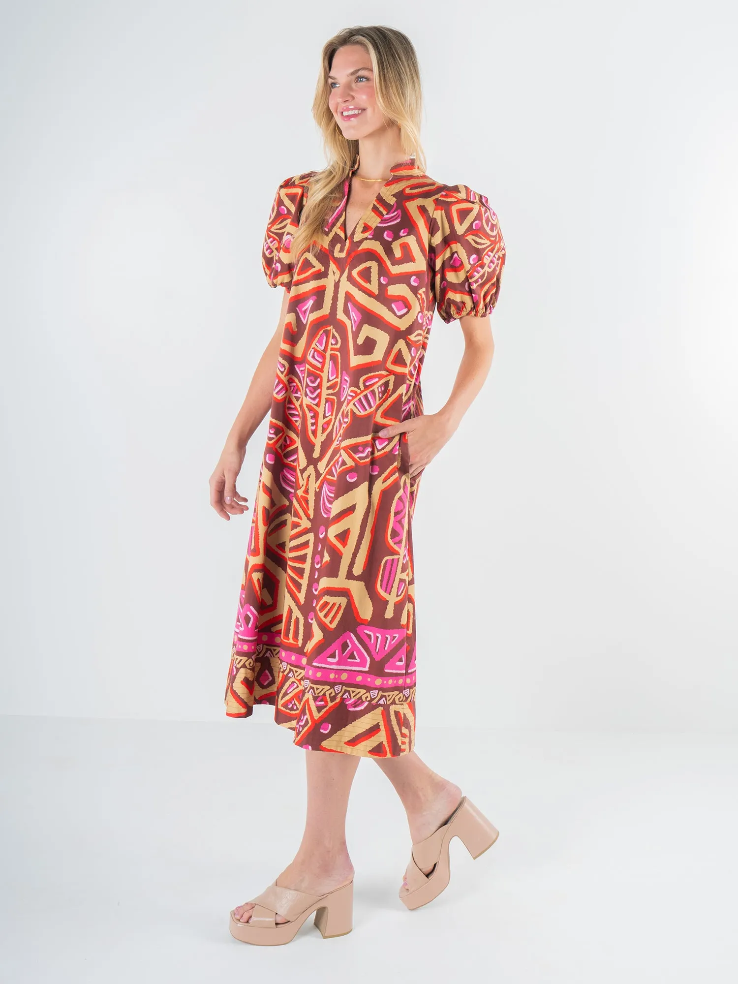 Hampton Dress - Tribal Palm