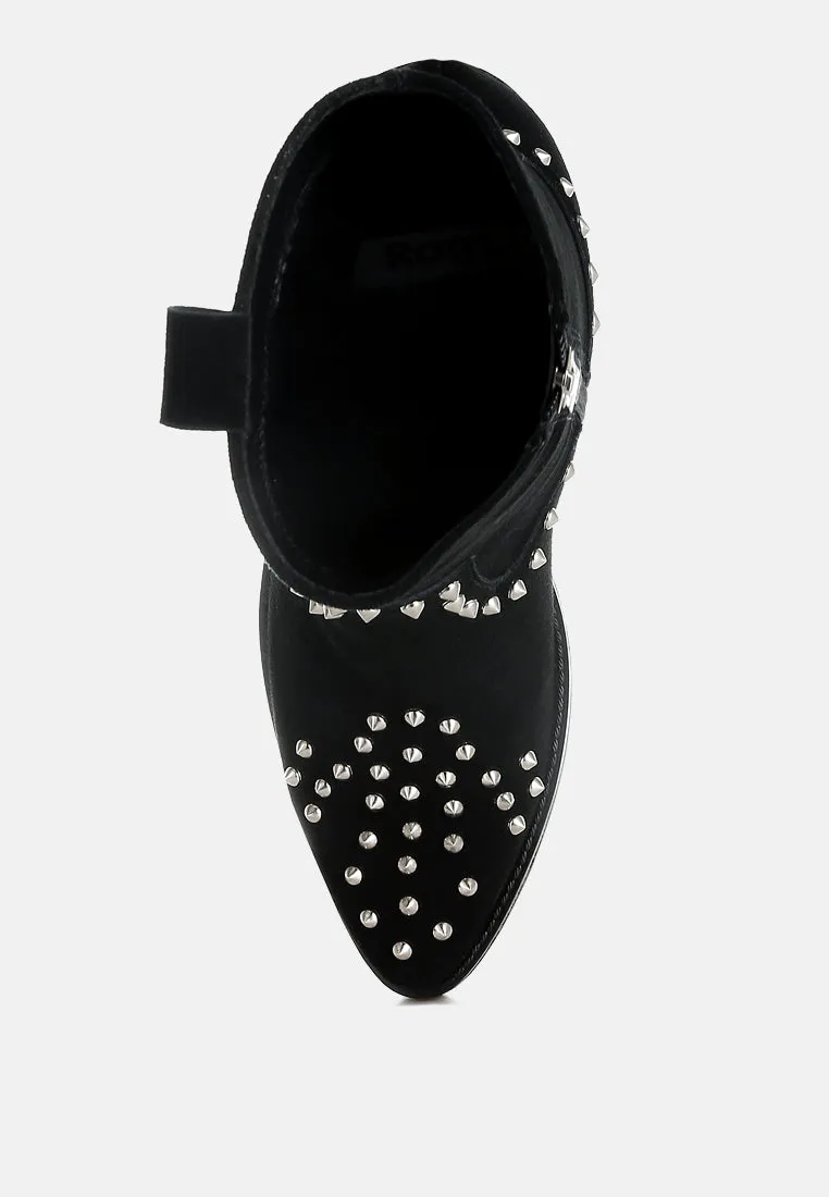 Hira Studs Embellished Cowboy Boots