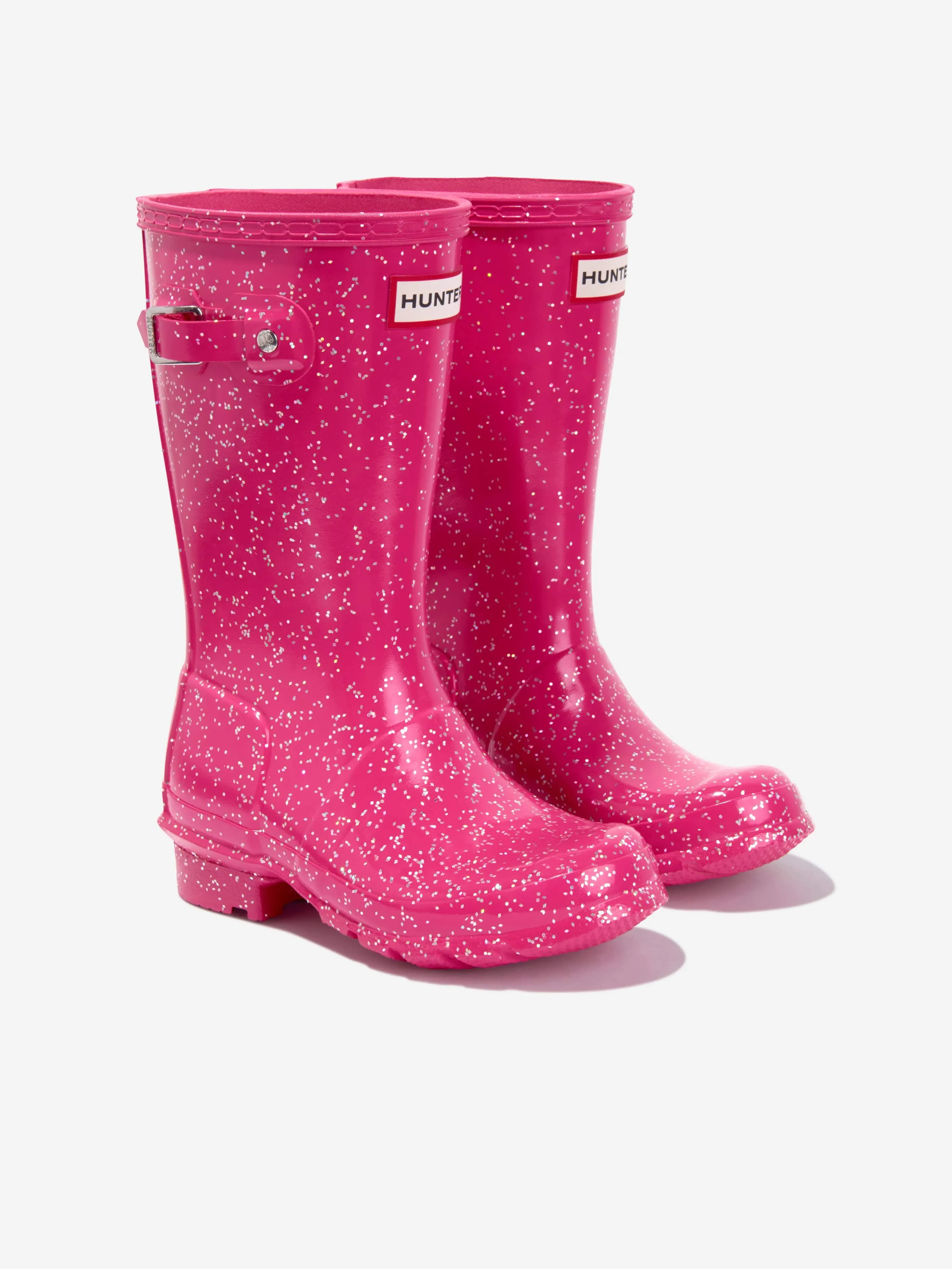 Hunter Girls Original Giant Glitter Wellingon Boots in Red