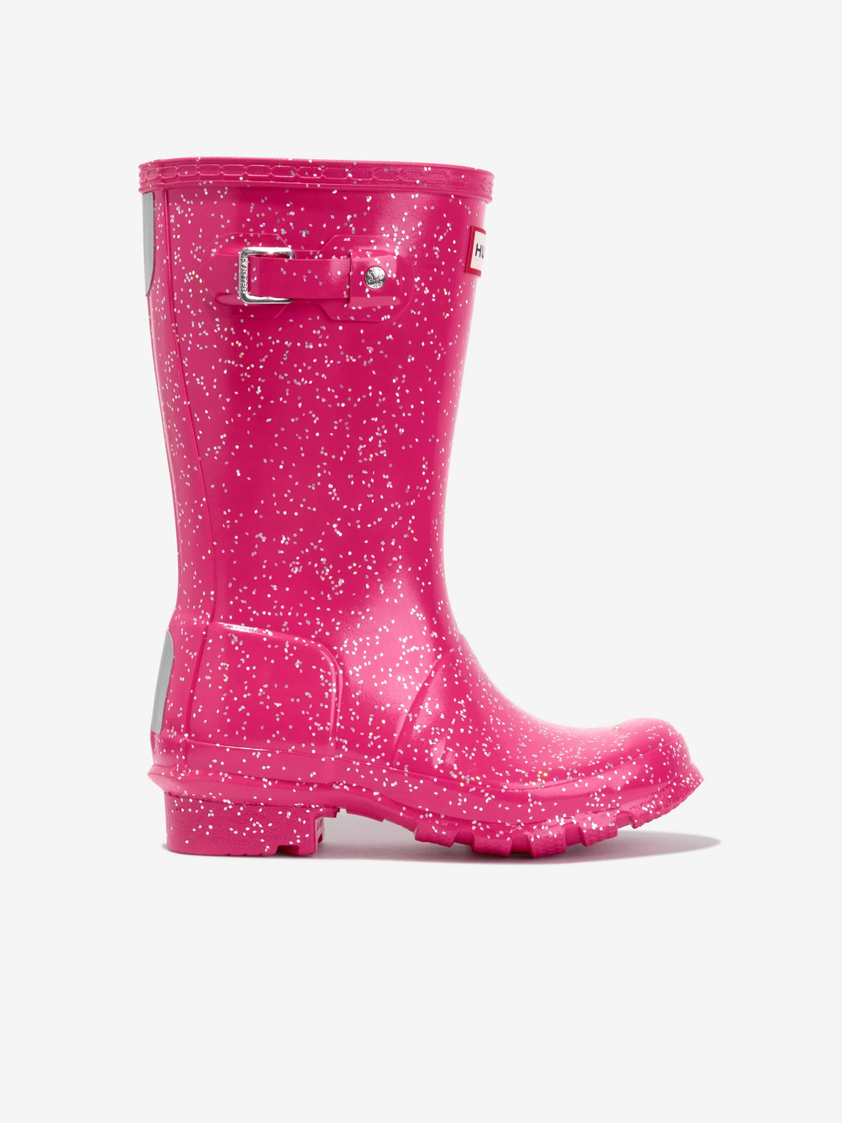 Hunter Girls Original Giant Glitter Wellingon Boots in Red