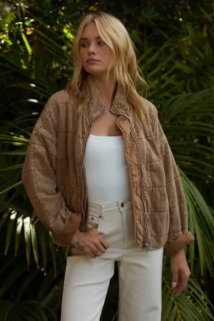 In The Know Quilted Jacket in Desert Tan