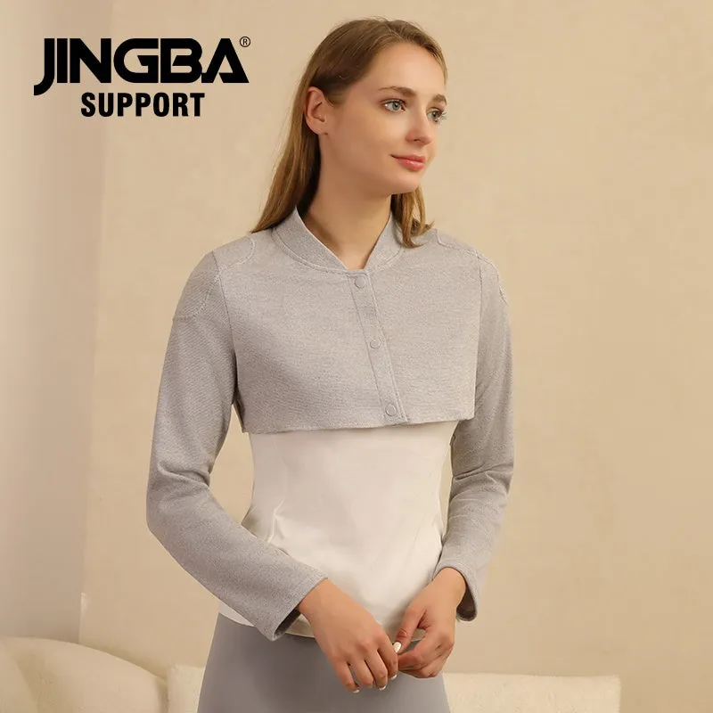 JINGBA SUPPORT 1255 Full Shoulder Protection Heat Pad with Double-sided Plush Shawl, Washable Neck Wrap for 24-hour Wear