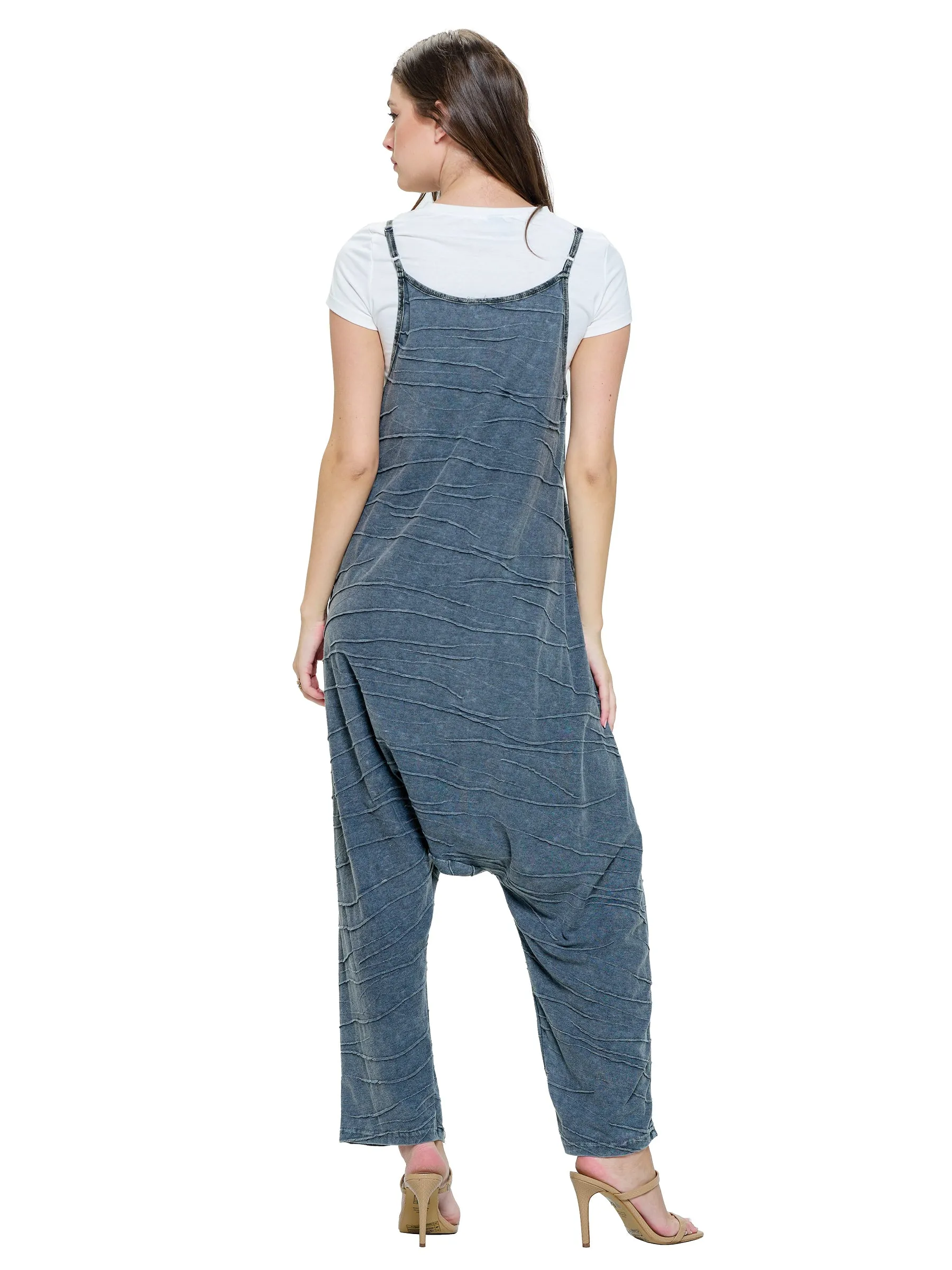 Jumpsuit Vintage Washed Textured Fabric