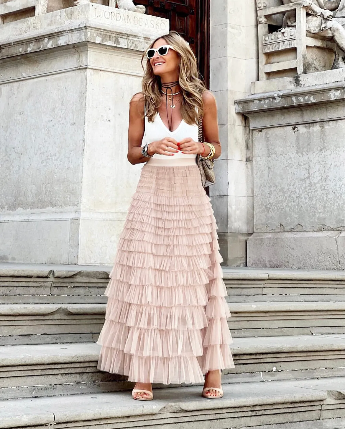 La Roseason Tulle Tiered Skirt