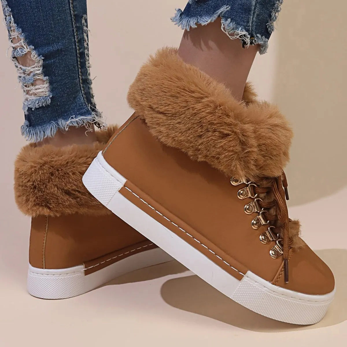 🔥Last Day 60% OFF - Plush Lined Concealed Wedge Snow Boots