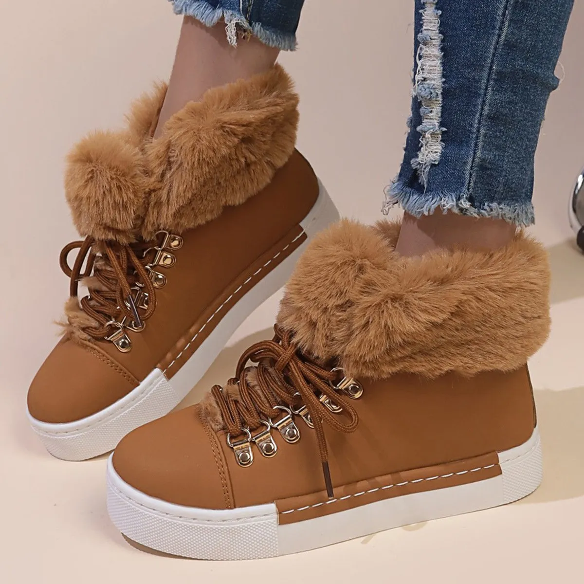 🔥Last Day 60% OFF - Plush Lined Concealed Wedge Snow Boots