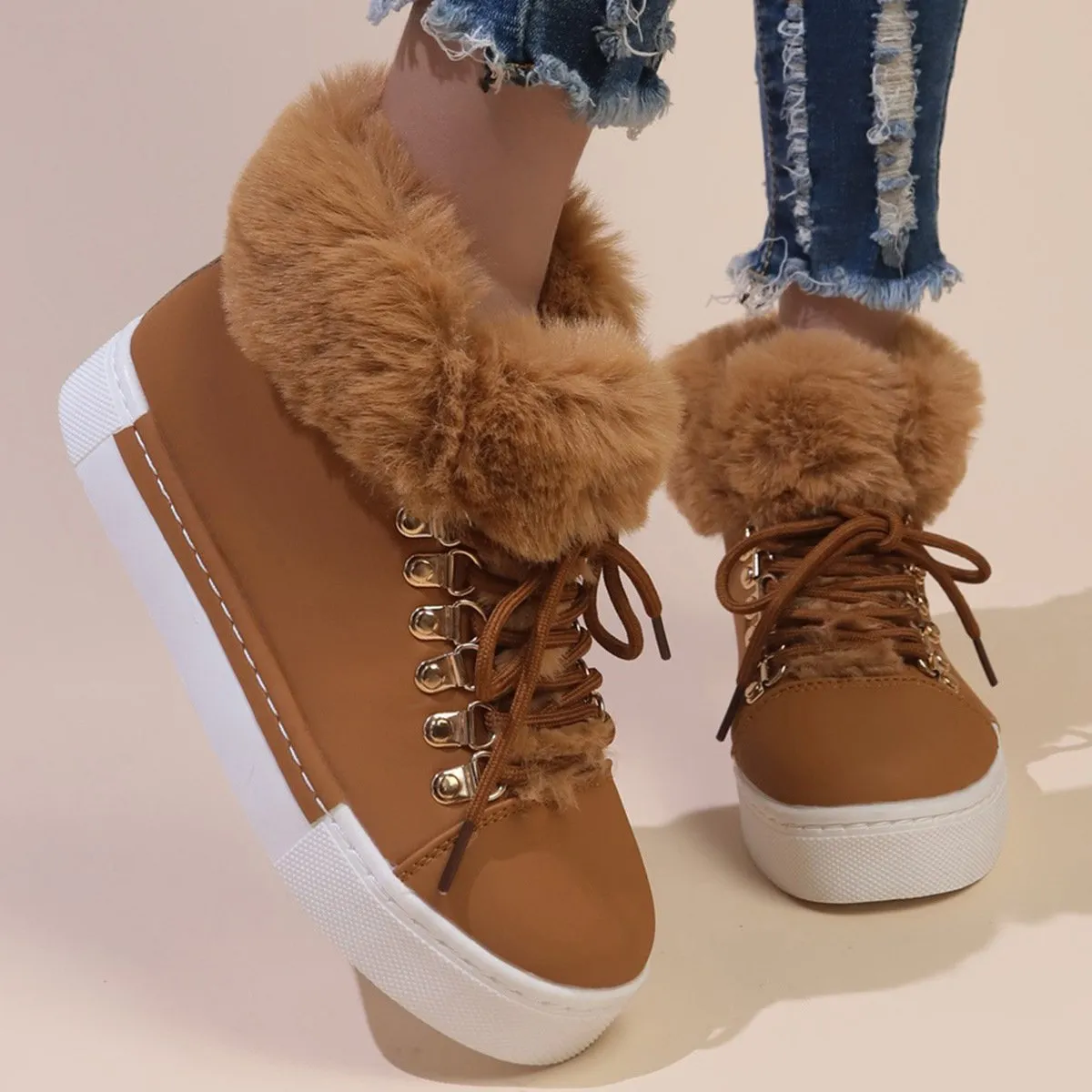 🔥Last Day 60% OFF - Plush Lined Concealed Wedge Snow Boots