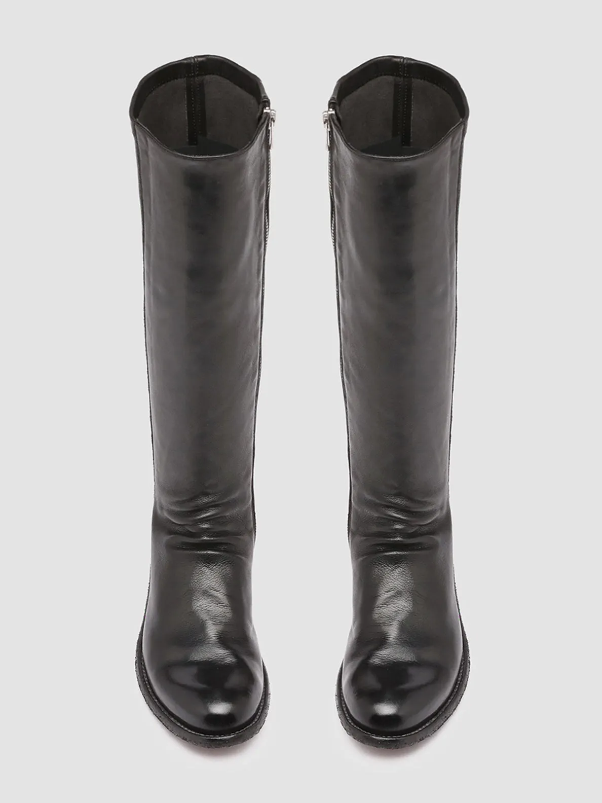 LISON 035 - Black Stretch Leather Boots