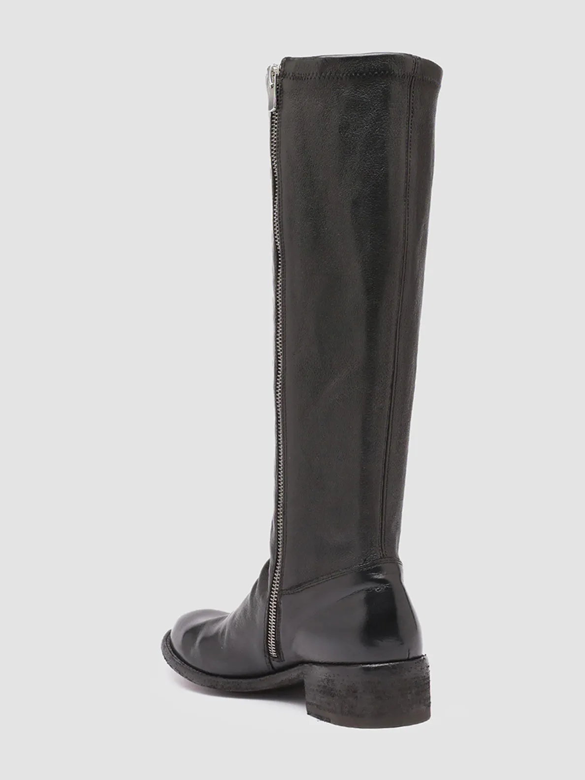 LISON 035 - Black Stretch Leather Boots