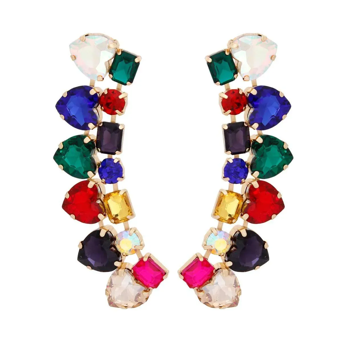 Multicolor Multi Heart Earrings for Stylish Women